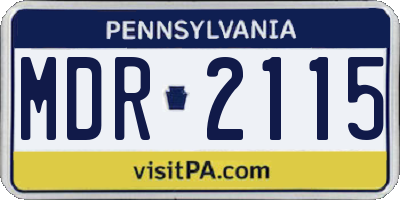 PA license plate MDR2115