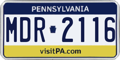PA license plate MDR2116