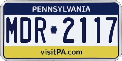 PA license plate MDR2117