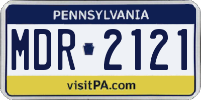 PA license plate MDR2121