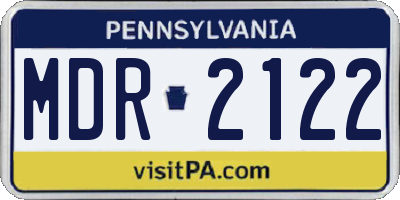 PA license plate MDR2122