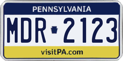 PA license plate MDR2123