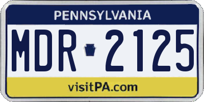 PA license plate MDR2125