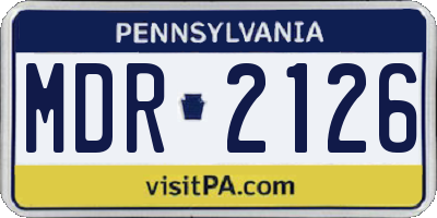 PA license plate MDR2126
