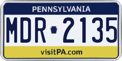 PA license plate MDR2135