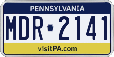 PA license plate MDR2141