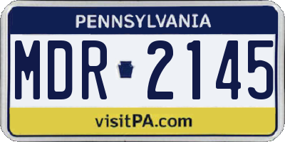 PA license plate MDR2145