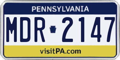 PA license plate MDR2147