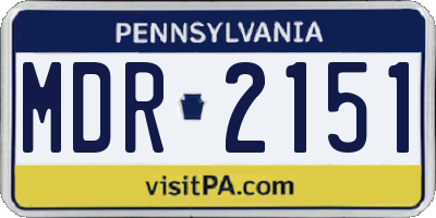 PA license plate MDR2151