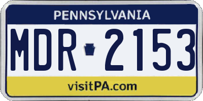 PA license plate MDR2153