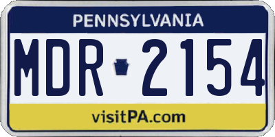 PA license plate MDR2154