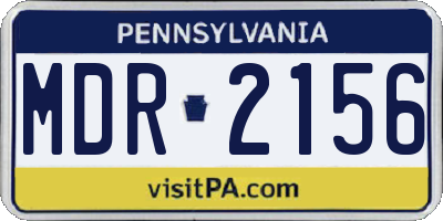 PA license plate MDR2156
