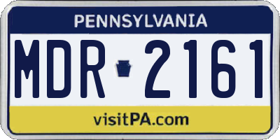 PA license plate MDR2161
