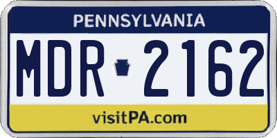 PA license plate MDR2162