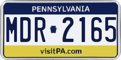 PA license plate MDR2165