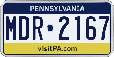 PA license plate MDR2167