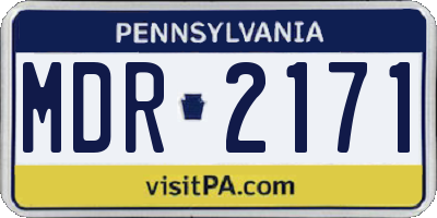 PA license plate MDR2171