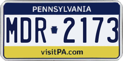 PA license plate MDR2173