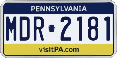 PA license plate MDR2181