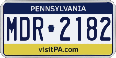 PA license plate MDR2182