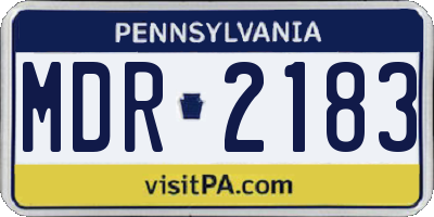 PA license plate MDR2183