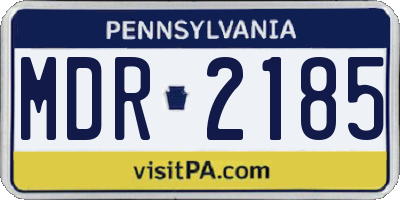 PA license plate MDR2185