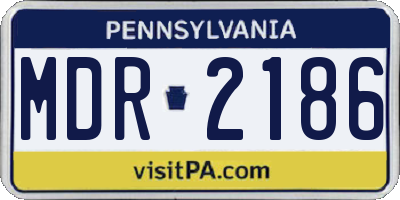 PA license plate MDR2186