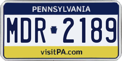 PA license plate MDR2189