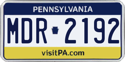 PA license plate MDR2192