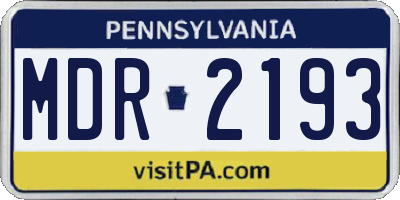 PA license plate MDR2193