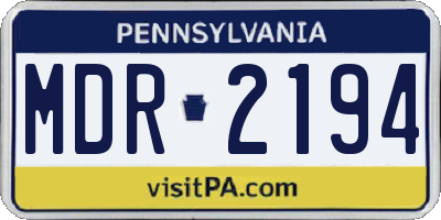 PA license plate MDR2194