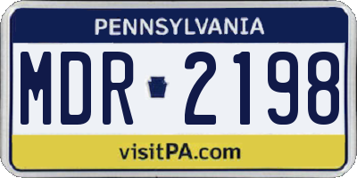PA license plate MDR2198