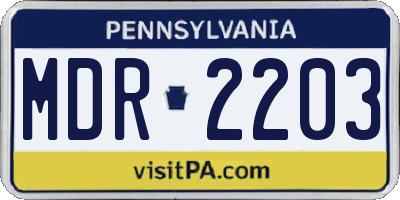 PA license plate MDR2203
