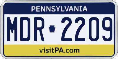 PA license plate MDR2209