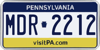 PA license plate MDR2212