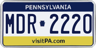 PA license plate MDR2220