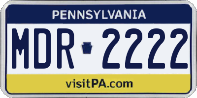 PA license plate MDR2222