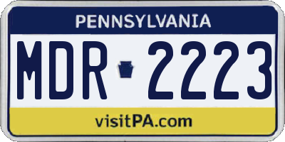 PA license plate MDR2223
