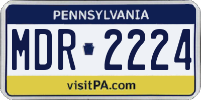 PA license plate MDR2224