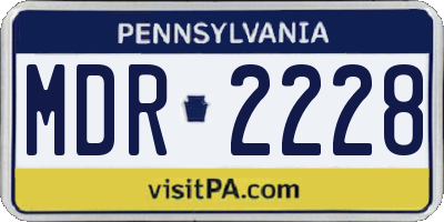 PA license plate MDR2228