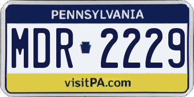 PA license plate MDR2229