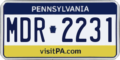 PA license plate MDR2231