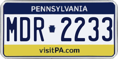 PA license plate MDR2233