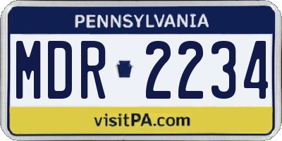 PA license plate MDR2234