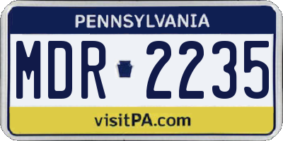 PA license plate MDR2235