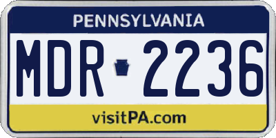 PA license plate MDR2236