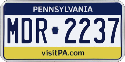 PA license plate MDR2237