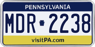 PA license plate MDR2238