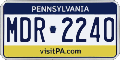 PA license plate MDR2240