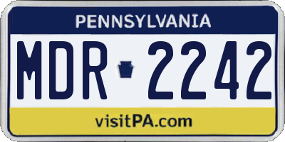 PA license plate MDR2242